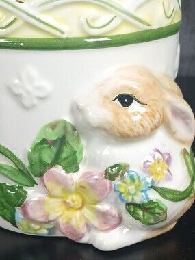 Vtg Nantucket 4" Rabbit Bunny Spring Easter Garden Ceramic Planter Home Decor